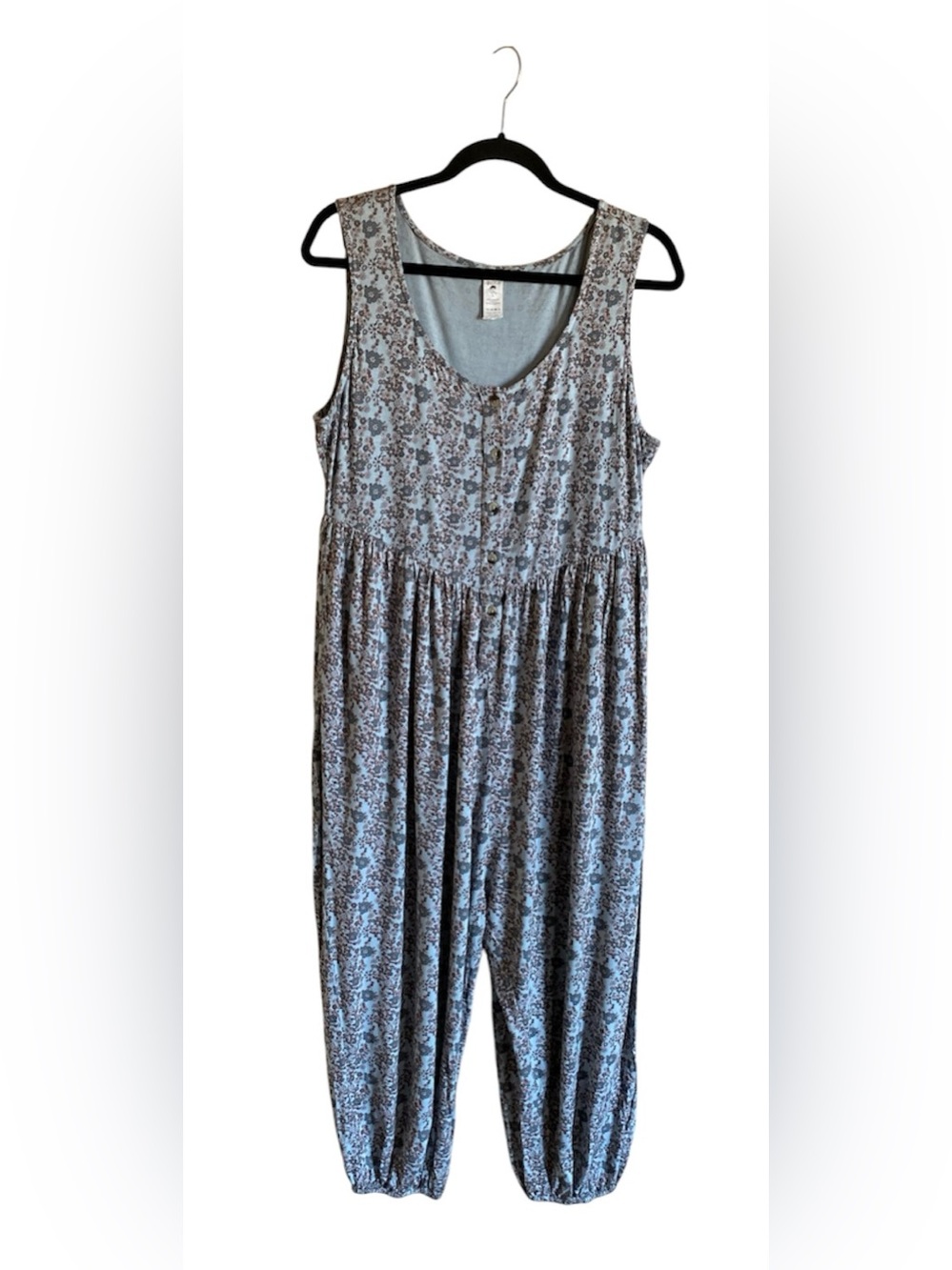 Women’s KATE QUINN Floral Cottage Core Sleeveless Jumper Romper Size L